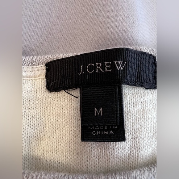 J. Crew Gray / Cream Acrylic Wool Blend Sweater Sz Medium Women’s - Picture 6 of 11